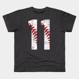 Vintage #11 Baseball Laces Baseball Mom Jersey Love Baseball T-shirt Kids T-Shirt